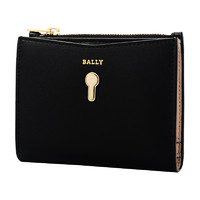 BALLY 巴利 女士黑色光面小牛皮法式钱夹 COGAN W 110 6226886