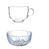 18日0点：陶语瓷宣 透明早餐杯+沙拉碗（370ml+300ml）