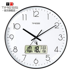 TIMESS 中国码电波表 12英寸 日期温度显示 自动对时分秒不差