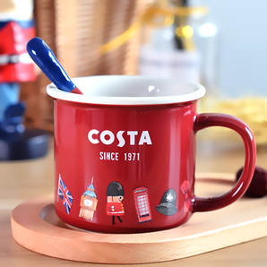 Costa 咖世家 妙趣英伦系列 带杯匙陶瓷马克杯265mL 两色