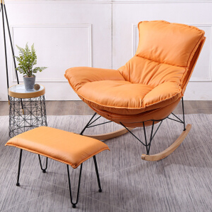 睦屋居 客厅单人休闲沙发椅 橙色