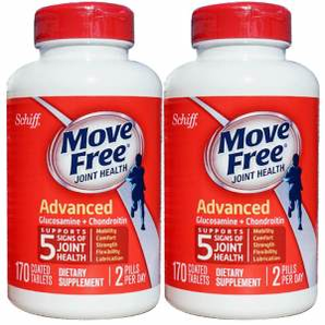 美国产 维骨力MoveFree 红盒软骨素 170粒*2瓶 关节疼首选