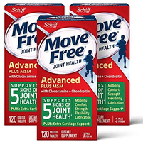Move Free 益节 氨基葡萄糖软骨素以及MSM补充片剂（一盒120粒）（3盒装）