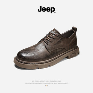 吉普 Jeep 男 英伦风 真皮低帮软底皮鞋