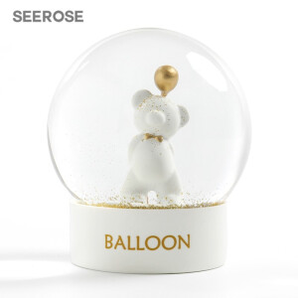 SEEROSE 告白气球熊水晶球桌面摆件