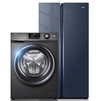 Haier 海尔 BCD-517WLHSSEDB9冰箱+EG100B108S洗衣机 冰洗套装