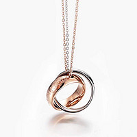 Calvin Klein LOVIN缠绕系列 女士精钢环环相扣项链 KJDFPP200100