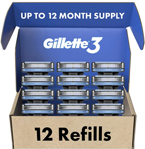 Gillette 吉列 3 剃须替换刀头12件装  直邮含税到手￥93.4