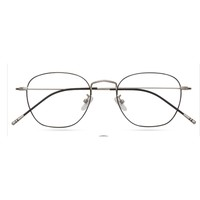 目匠 黑银色-合金2001 商务全框眼镜框+配镜（1.56非球面镜片0-400度）