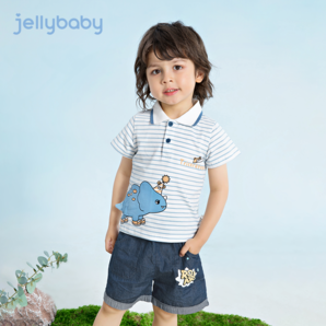 jellybaby 男童儿童大童纯棉短袖+短裤两件套