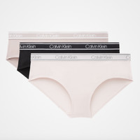 Calvin Klein 三条装 女士条纹循环LOGO半包臀三角内裤 QP2415O