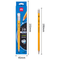 deli 得力 S956 六角杆铅笔 黄色系 12支装 多款可选