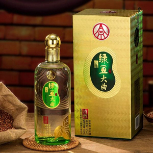 plus会员五粮液股份出品绿豆大曲清醇52度浓香型白酒500ml2瓶礼盒装