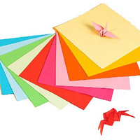 deli 得力 100张彩色折纸 儿童手工折纸剪纸彩纸 软卡纸 100张/包 12*12cm83631