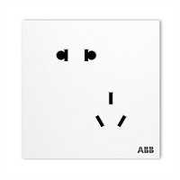 ABB 盈致系列 白色无边框斜五孔插座