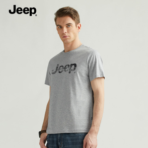 Jeep 吉普 男士圆领纯棉短袖T恤