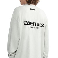 ESSENTIALS Logo 印花饰标签 T 恤 浅灰色