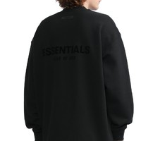 ESSENTIALS Logo 印花圆领卫衣 黑色