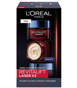 L'Oréal Paris 欧莱雅 Revit阿lift Laserx3 复颜光学紧致嫩肤去皱 日霜+晚霜套装 50ml 到手125.08元