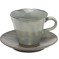 KAKUNI 美浓烧 茶杯 茶碟 莺 W30131