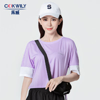 COKWILY 库威 夏季紫色短袖上衣
