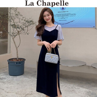 La Chapelle 拉夏贝尔 N8726 女士假两件连衣裙