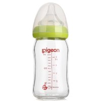 Pigeon 贝亲 经典自然实感系列 AA72 玻璃奶瓶 160ml 绿色 0月+