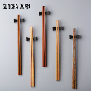 有券的上：SUNCHA 双枪 木筷子 五色原木 5双装