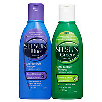 Selsun blue 洗发水套装 (控油紫瓶200ml+氨基酸控油去屑绿瓶200ml)