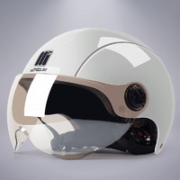 YEMA 野马 101S电动车头盔 夏季 冷淡灰配咖色短镜 均码