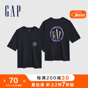 PLUS会员：Gap 盖璞 406079 LOGO印花T恤
