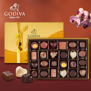 GODIVA 歌帝梵 比利时原装进口 夹心巧克力金装 25枚