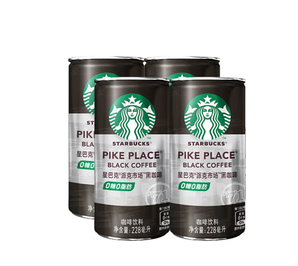 PLUS会员！Starbucks 星巴克 派克市场 0糖0脂即饮黑咖啡 228ml*4罐