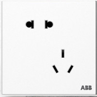 ABB 盈致系列 白色 错位斜五孔插座10只装