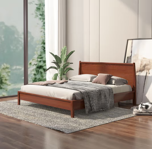 plus会员!qm 曲美家居 板式实木床 单床 1.5*2m