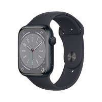 Apple 苹果 Watch Series 8 智能手表 45mm GPS款 午夜色铝金属表壳 午夜色运动型表带（GPS、血氧、ECG）