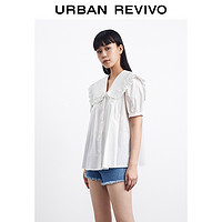 URBAN REVIVO 女士短袖开襟衬衫 WU19S2BS2000