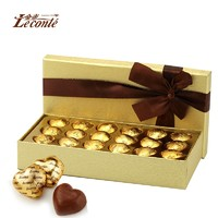Le conté 金帝 金色心形巧克力 纯可可脂 18粒 礼盒装