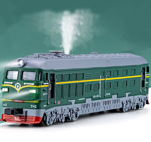 合金材质！LINENG 砺能玩具 会喷雾的合金绿皮火车 可定制车牌