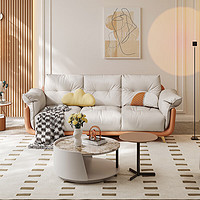 CHEERS 芝华仕 2051 科技布现代简约沙发 三人位固定款 暖白色