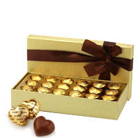 Le conté 金帝 榛子浆心形巧克力18粒 金色礼盒装