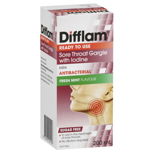比比推荐！Difflam Ready to Use Sore Throat 含碘咽痛漱口液200mL