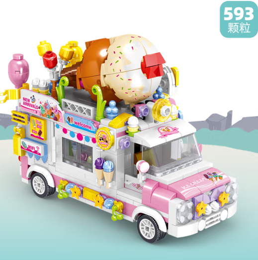 zhegao 哲高 积木拼装玩具 00888冰淇淋车-593颗粒