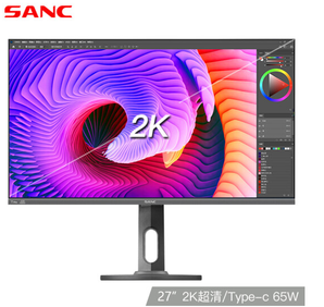 SANC 盛色 T7Pro 27英寸显示器（2560*1440、123%sRGB、65W Type-C）