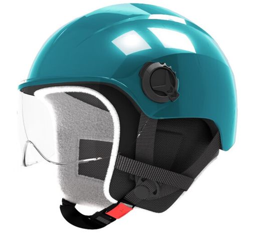 PLUS会员！SUNRIMOON 3C认证头盔 深蓝均码冬季保暖款 透明短镜