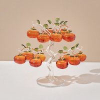 柏梵（bofan） 现代轻奢水晶柿子树摆件 水晶柿子树-15果