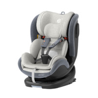 elittle 逸乐途 0-12岁儿童安全座椅汽车用360度可旋转宝宝小队长座椅 智能版-青羽灰