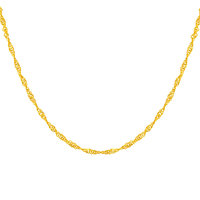 潮宏基 女士水波纹足金项链 约3.4g CX2009000220