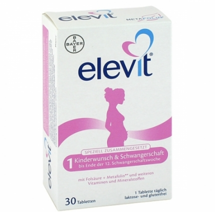 Elevit 爱乐维 1段 备孕孕期营养片 30片 叶酸维生素补充怀孕前三个月营养