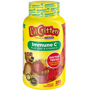 提升宝宝免疫力！L'il Critters丽贵 维生素C+锌片免疫力小熊软糖190粒 凑单到手约￥87.41